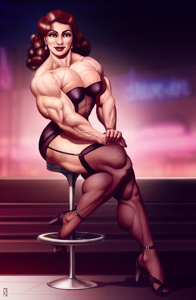 Gym tgirl retro muscle